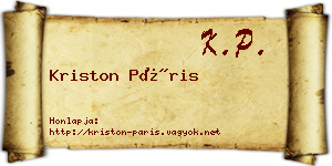 Kriston Páris névjegykártya
